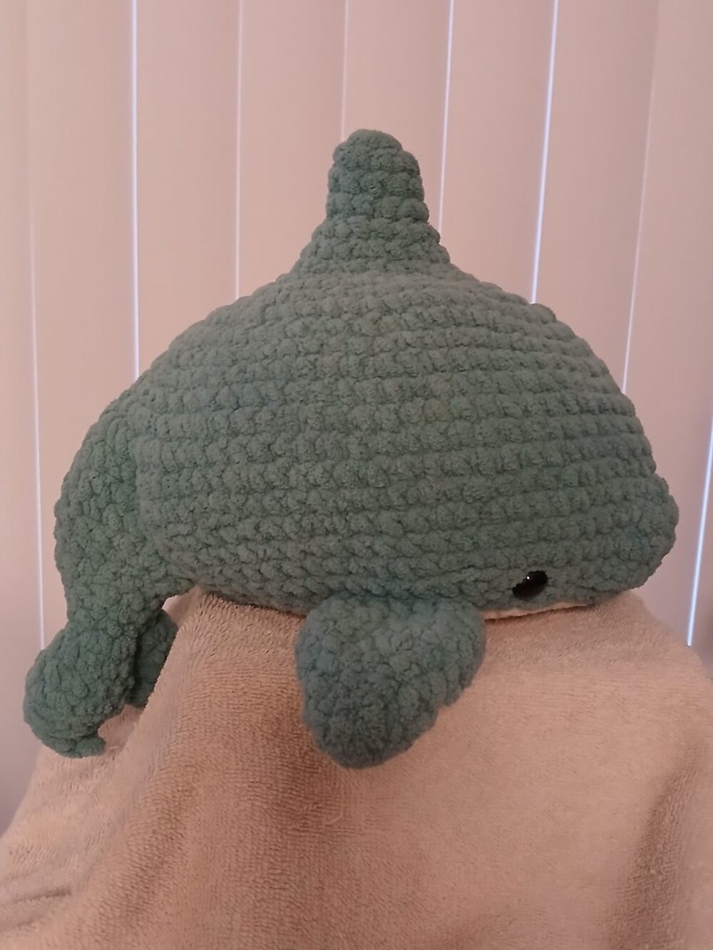 Amigurumi Crocheted Light Teal Dolphin Plush